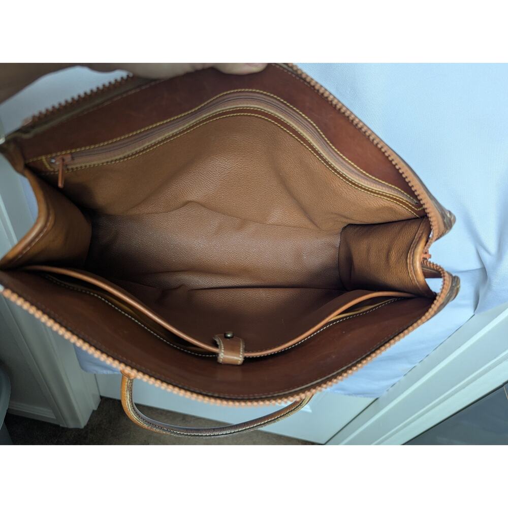 Vintage Dooney & Bourke Pebble British Tan Vachetta Leather Satchel Bag USA - Picture 3 of 16